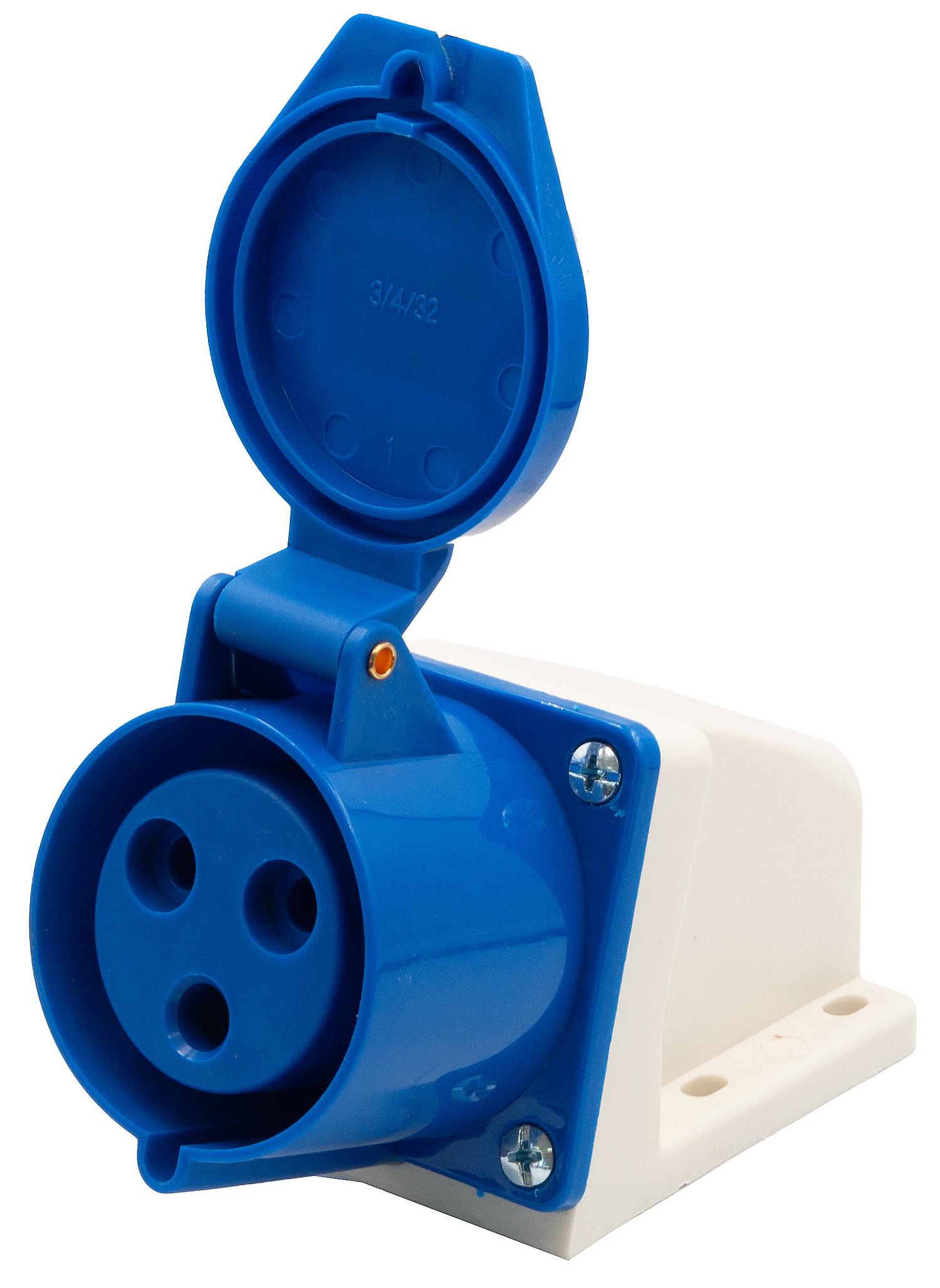 Розетка силовая настенная 90° E.NEXT e.socket.pro.3.32 3p 220В 32А (123)