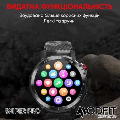 Смарт-годинник Modfit Sniper Pro All водонепроникний Black (18175106) - фото 16