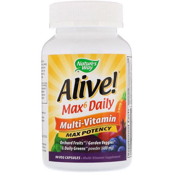 Витаминно-минеральный комплекс Nature's Way Alive! Max6 Daily Multi-Vitamin 90 Veg Caps (NWY-15090)