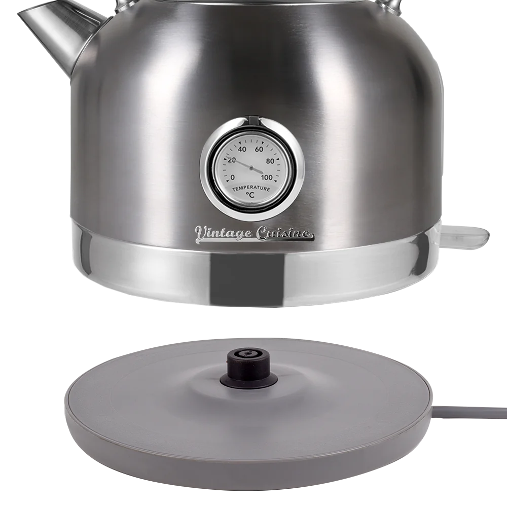 Електрочайник Vintage Cuisine у ретро стилі 2200W 1,7 л Металік - фото 4