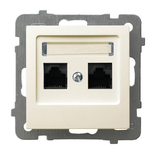 Розетка компьютерная двойная Ospel AS без рамки Кремовый (29319417)