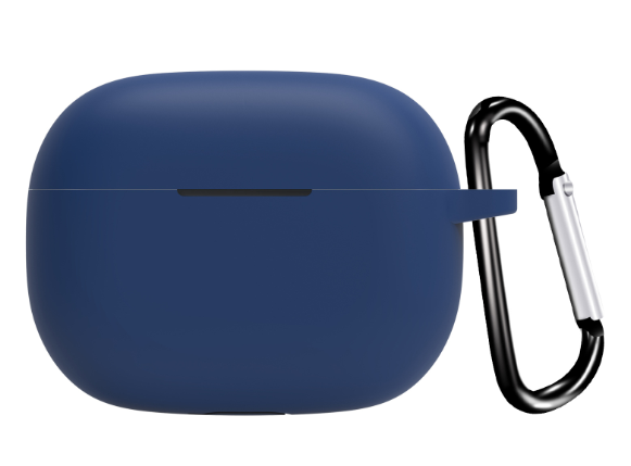 Чехол-накладка DK Silicone Candy Friendly с карабином для Realme Buds T300 Dark blue