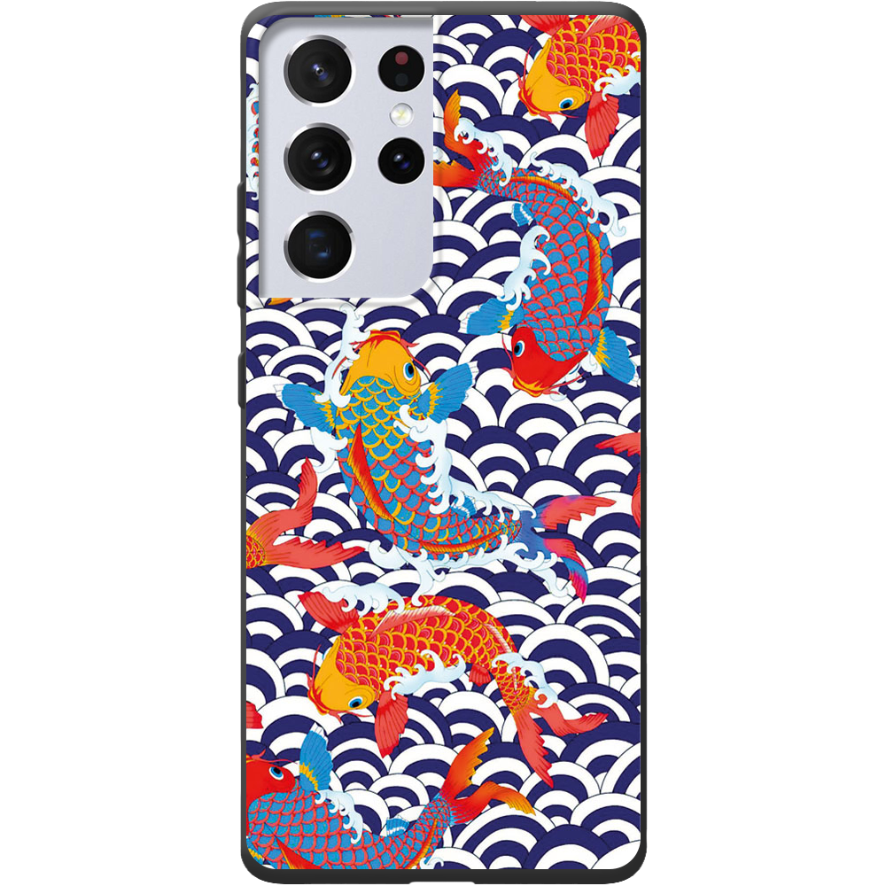 Чехол BoxFace Samsung G998 Galaxy S21 Ultra Koi Fish Черный силикон (41719-up2477-42011)