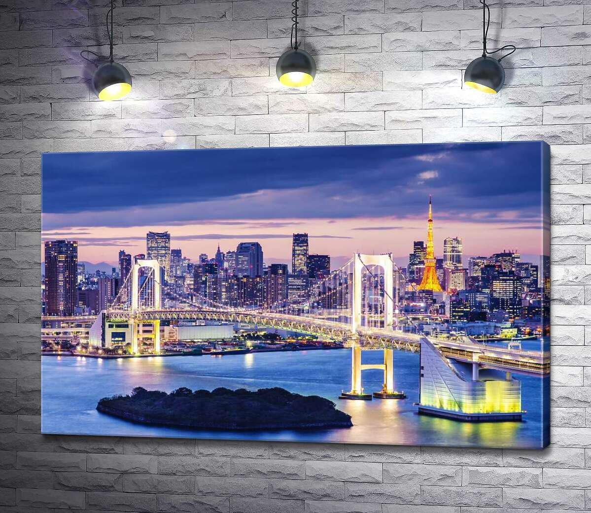 Картина ArtPoster Радужный мост подсвечивает вечерние воды в Токио 130x81 см Модуль №1 (001376) Картина ArtPoster Радужный мост подсвечивает вечерние воды в Токио 130x81 см Модуль №1 (001376)