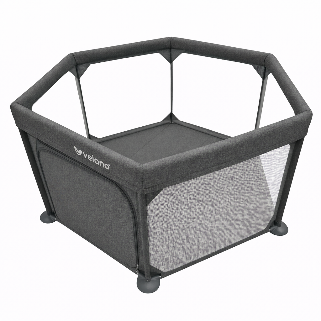 Манеж дитячий шестикутний Velano Star Grey (2872266658)