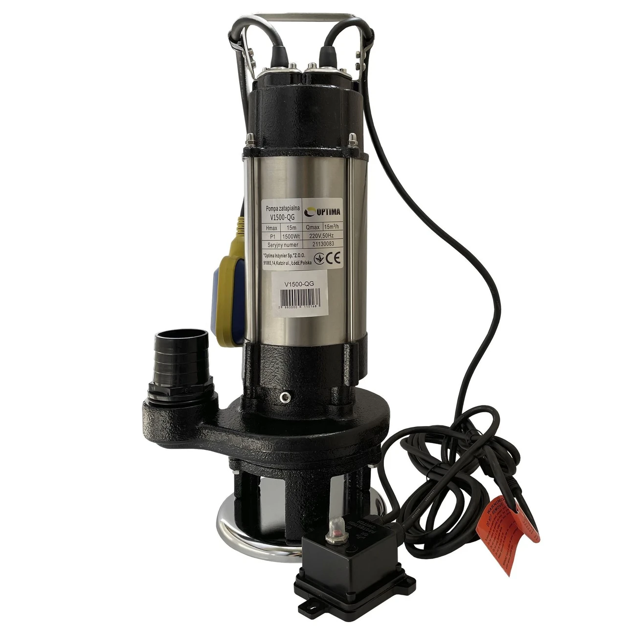 Насос фекальний з ріжучим механізмом Optima V1500-QG 1,5 кВт (11000710)