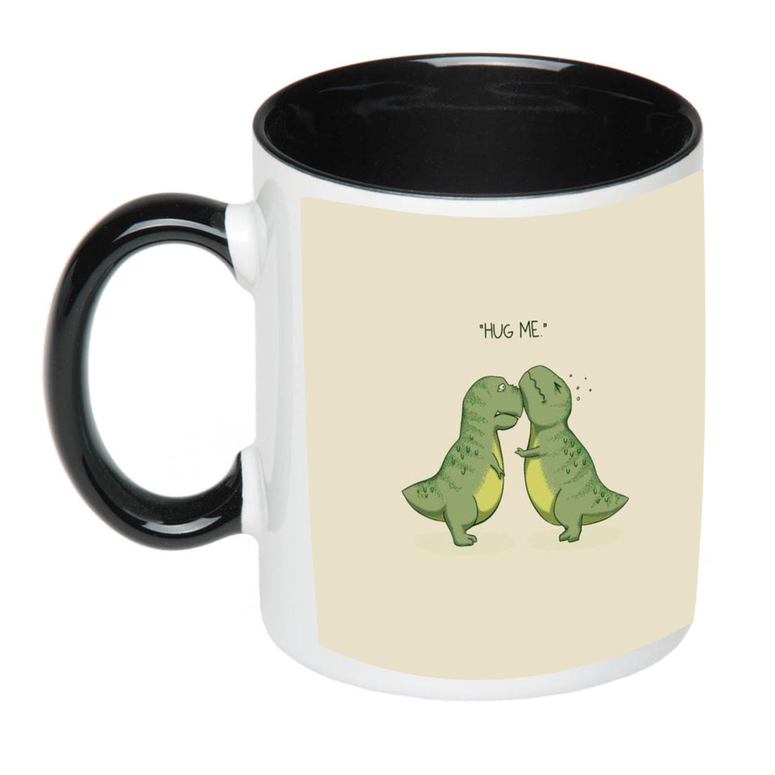 Чашка з принтом Hug me 330 мл Чорний (17799) - фото 1