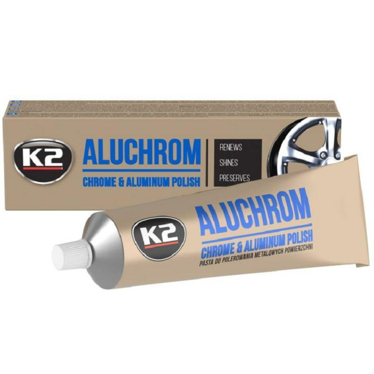 Паста для полировки хромированных деталей K2 ALUCHROM 120 г (8035)