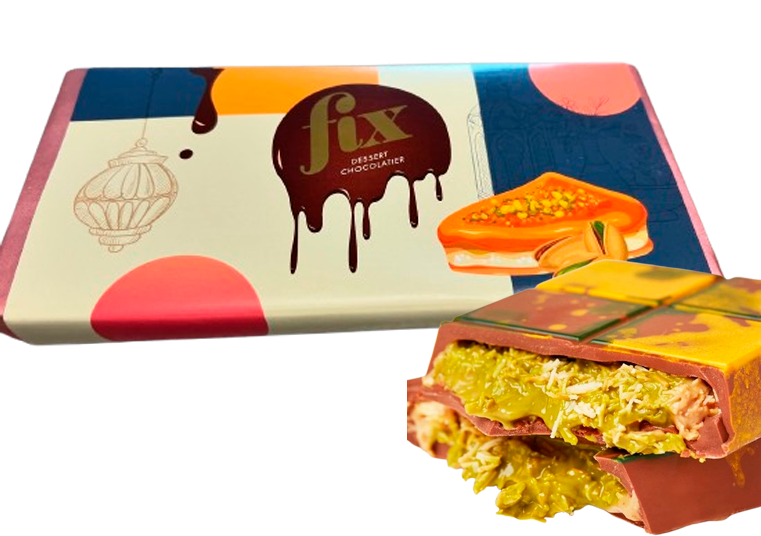 Шоколад дубайський з фісташковою пастою та катаїфі Fix Dessert Chocolatier 200 г (2391184725) Шоколад дубайський з фісташковою пастою та катаїфі Fix Dessert Chocolatier 200 г (2391184725)