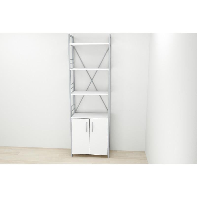 Етажерка Ferrum-decor Konekt 4/60 з тумбою метал/ДСП Сірий/Білий (FRD-104498) - фото 3