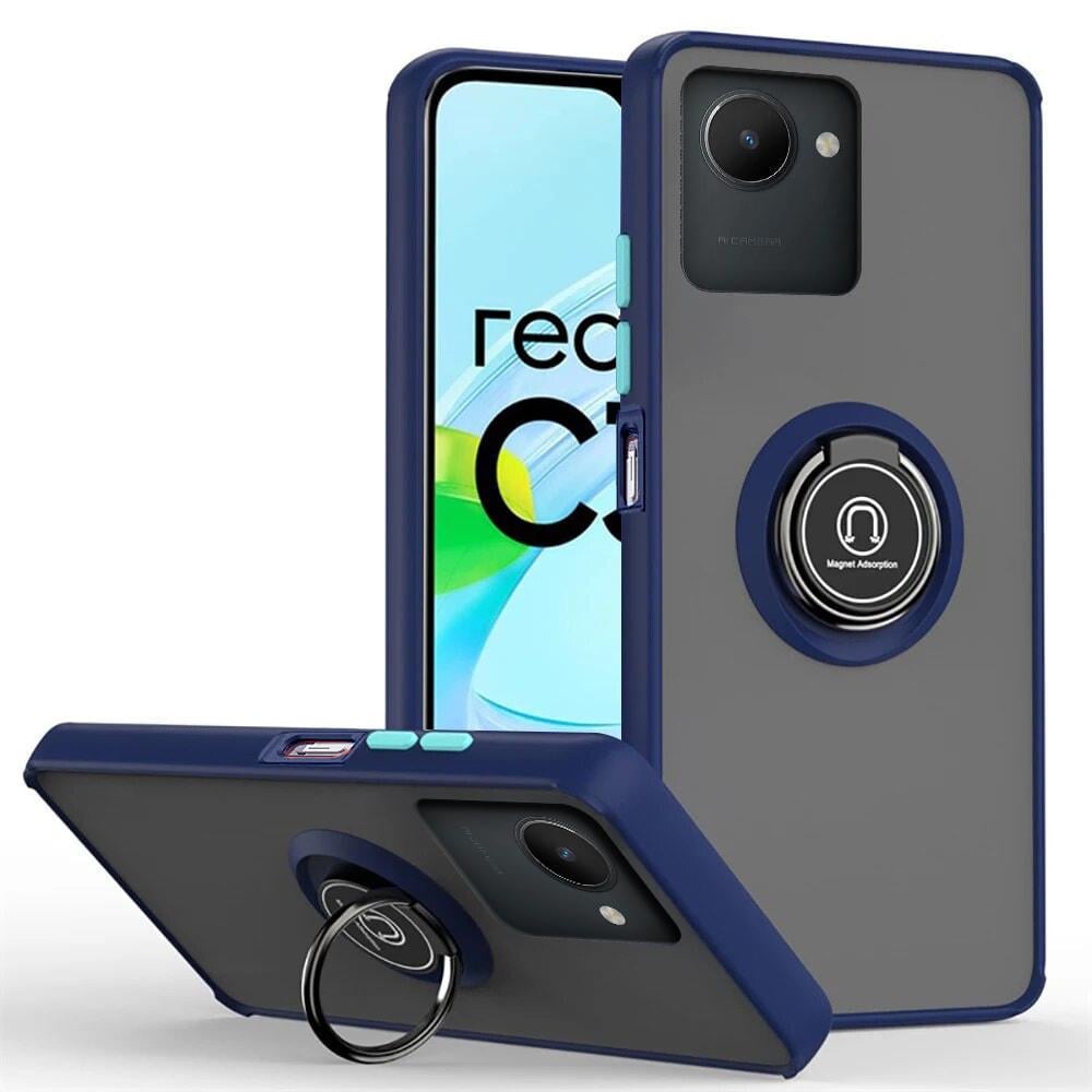 Защитный чехол MatteLuxe Realme C30 (с кольцом) Blue (34081-28) Защитный чехол MatteLuxe Realme C30 (с кольцом) Blue (34081-28)
