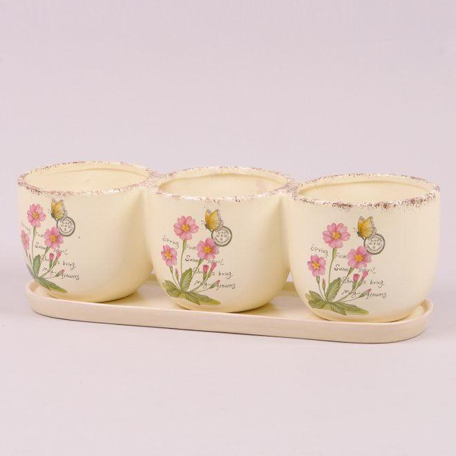 Горшок керамический Flora Тройной (6268)