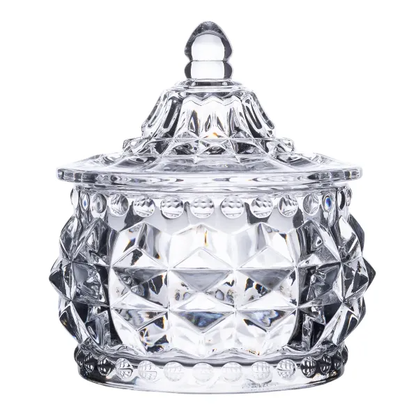 Цукровиця скляна Glass Jay з кришкою у східному стилі Ice flowers (HP-YH-3)