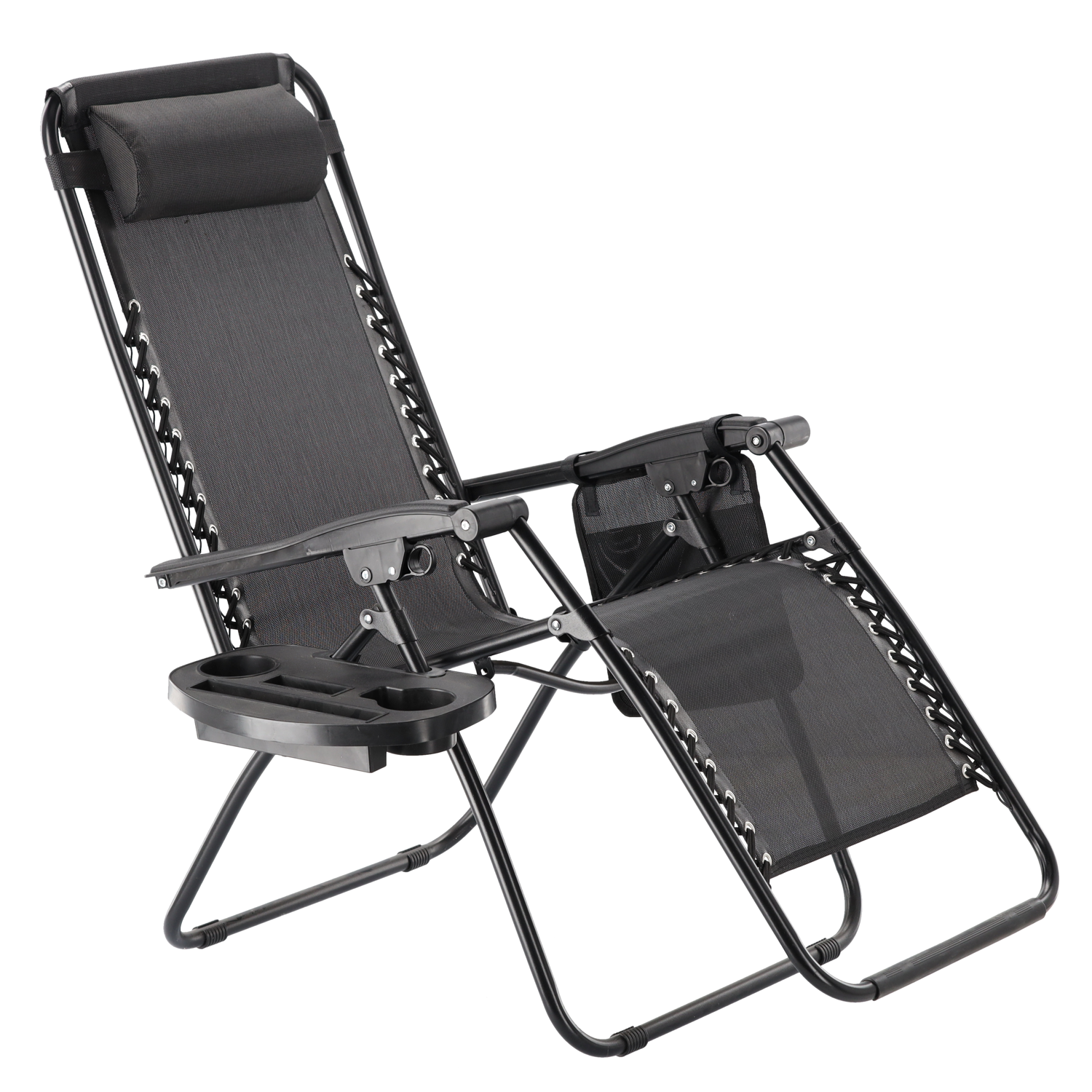 Шезлонг лежак GardenLine VIP до 130 кг Black (LEZ5934)