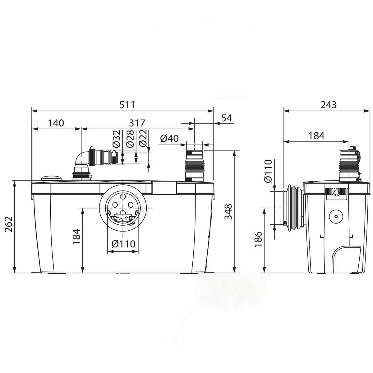 Каналізаційна установка Wilo HiSewlift 3-15 4191675 400 Вт (202203) - фото 2