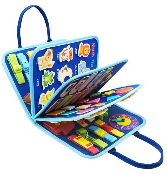 Книга интерактивная на липучках Монтессори для развития мелкой моторики рук/памяти/внимания (1597) Книга интерактивная на липучках Монтессори для развития мелкой моторики рук/памяти/внимания (1597)