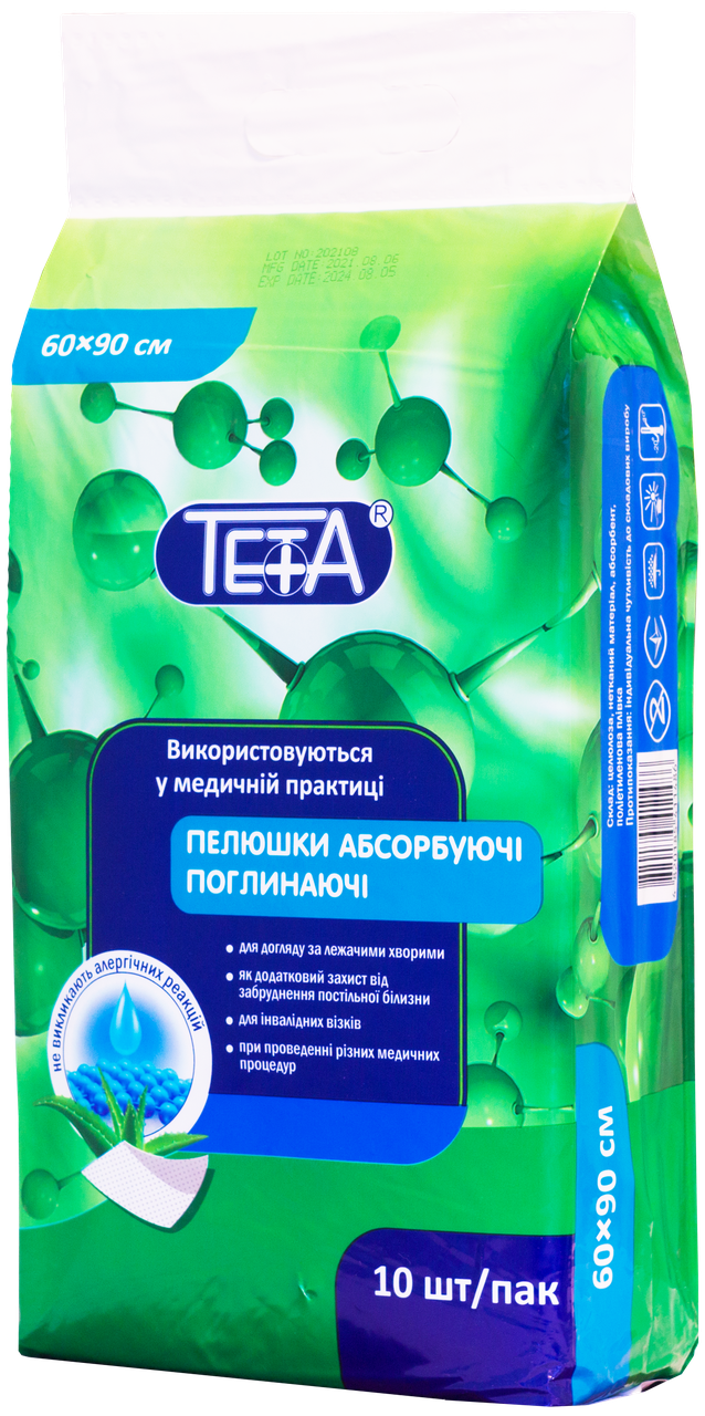 Пеленки гигиенические одноразовые Тета 90х60 см 10 шт. (4820185411486) Пеленки гигиенические одноразовые Тета 90х60 см 10 шт. (4820185411486)