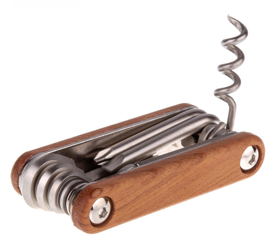 Мультитул OnRide Gentleman 12 функций шестигранники отвертки/спицни/ключи 14-15 открывашка штопор (6936116100909)