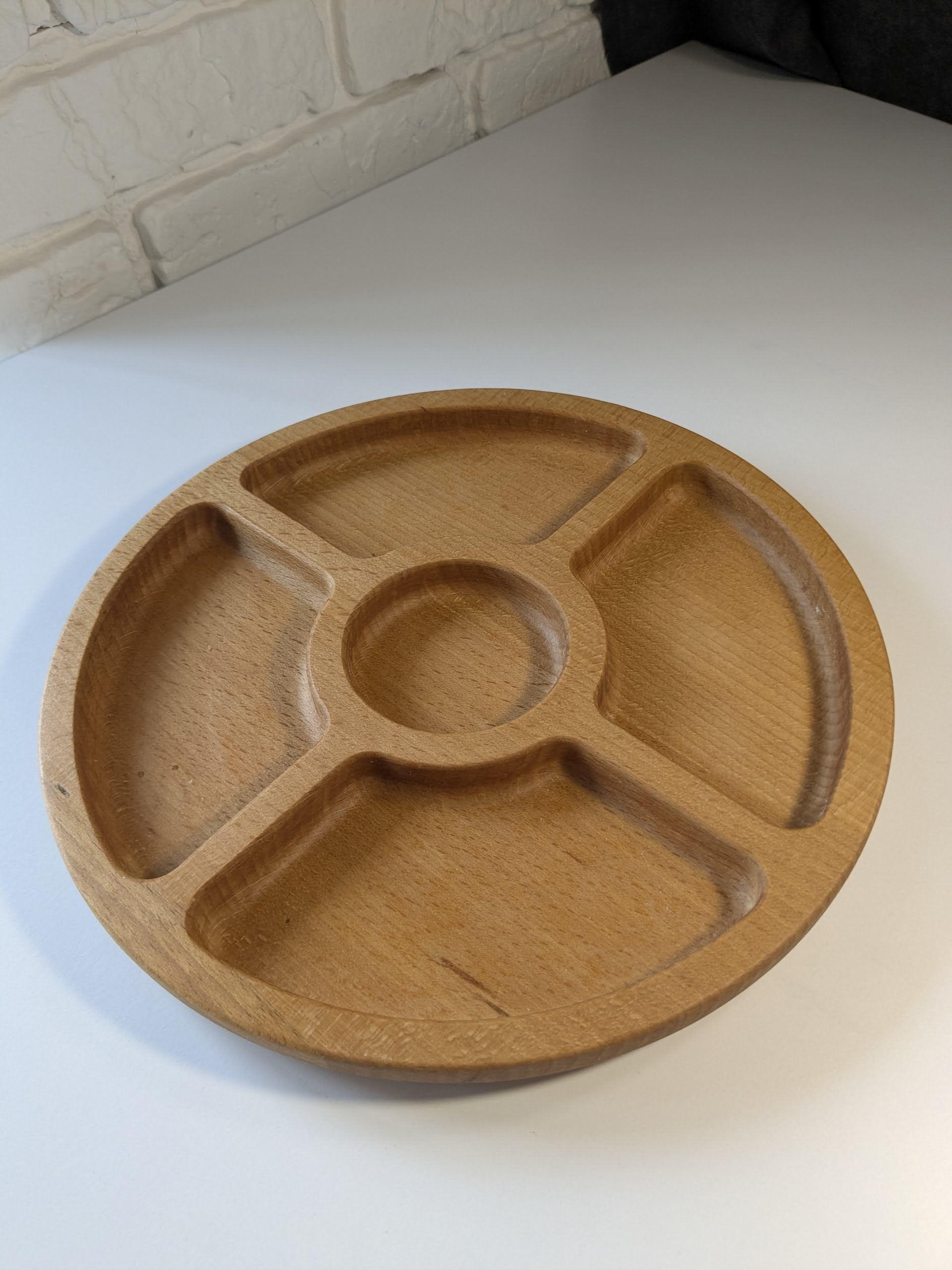 Менажниця кругла дерев’яна з ясеня d 250 мм (SP-001) - фото 2