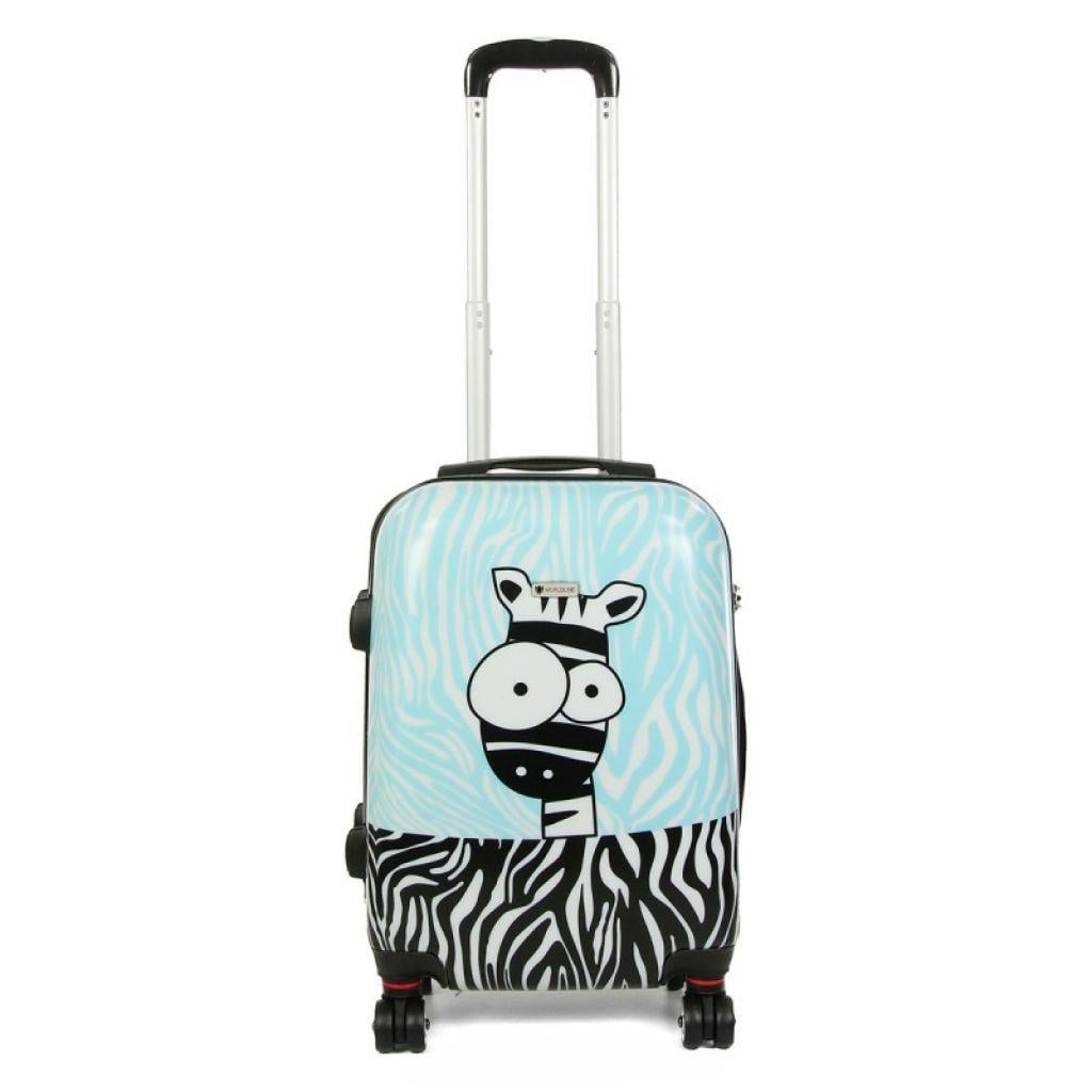 Чемодан маленький AIRTEX Worldline 809 Zebra поликарбонат 55х39х20 см 35 л Голубой