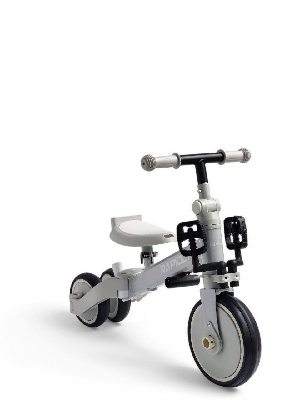 Дитячий велосипед коляска 3в1 Rapidly NN519 із батьківською ручкою на 3 колесах з дашком Сірий з чорним (NN519r-s2) - фото 4 Дитячий велосипед коляска 3в1 Rapidly NN519 із батьківською ручкою на 3 колесах з дашком Сірий з чорним (NN519r-s2) - фото 4