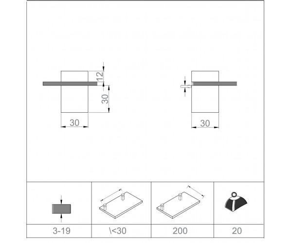 Полкодержатель Sanwerk Rei 30x30x45 мм Матовый (ZC0000145) - фото 4