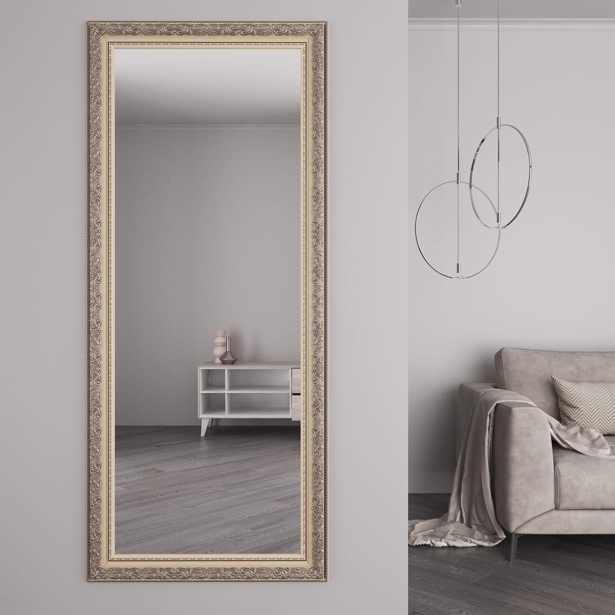 Дзеркало в повний зріст Black Mirror на стіну 186х86 см Беж з патиною (8731А-308)