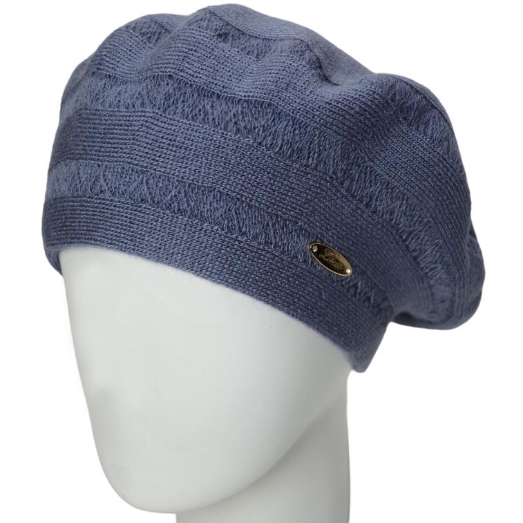 Берет женский Lirus Дона двойной на стойке Джинсовый