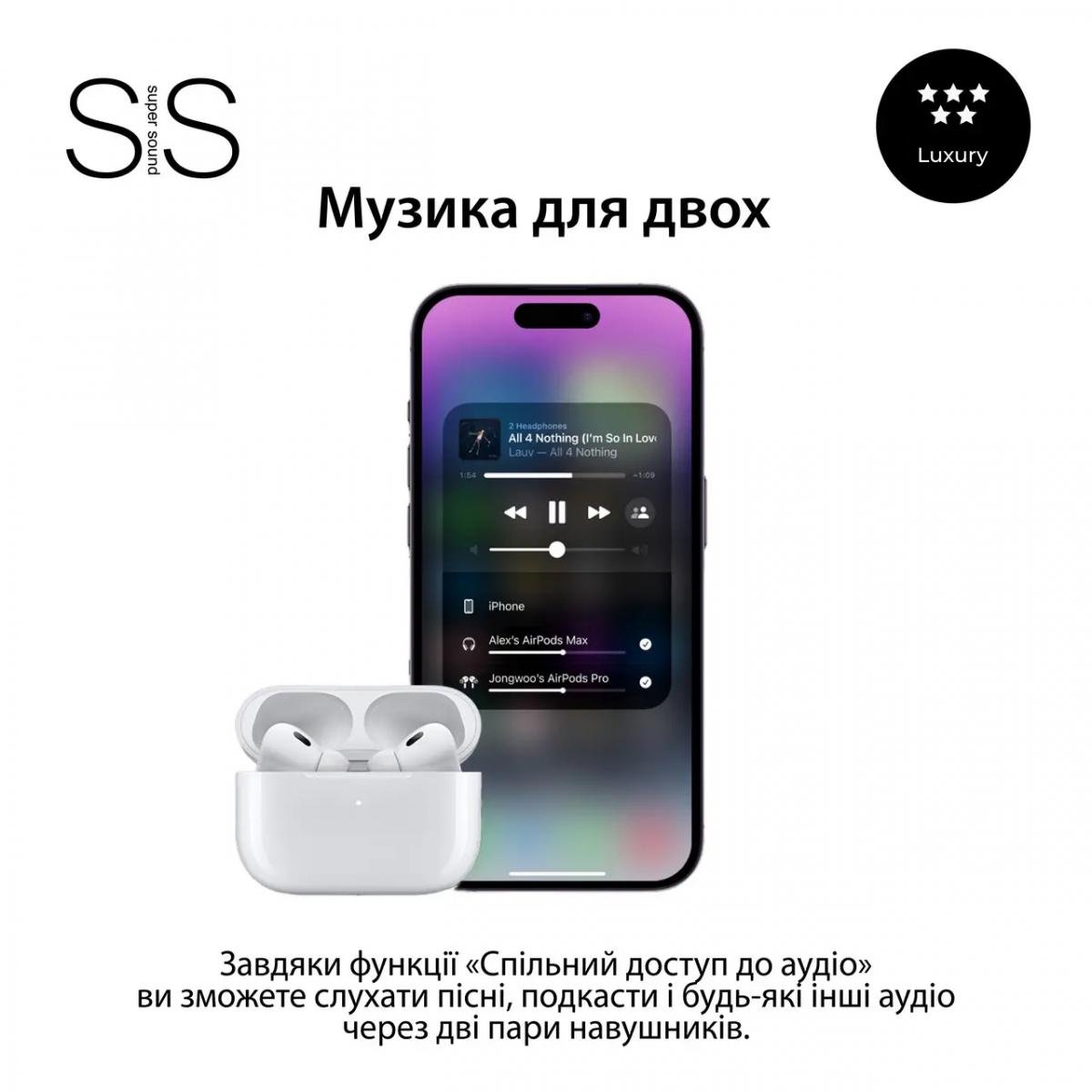 Навушники бездротові TWS SmartX Pro Luxury Bluetooth з детектором вуха White - фото 4