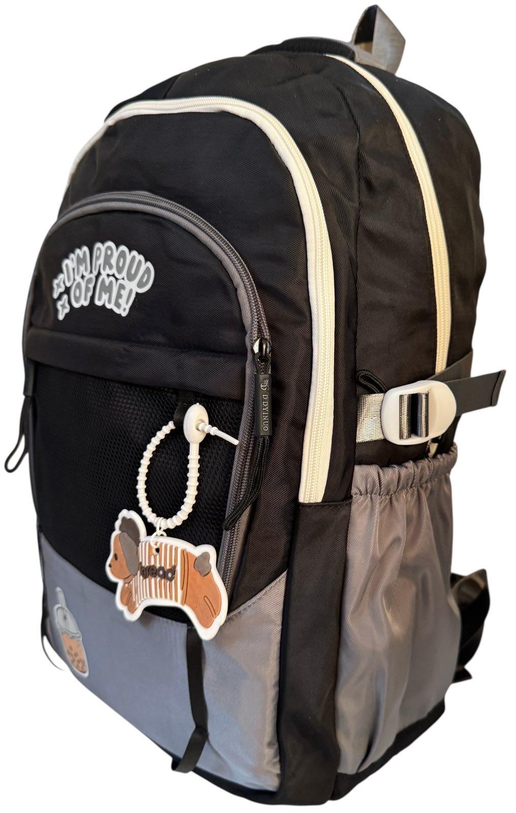 Рюкзак шкільний з трьома відділеннями Чорний (7902) - фото 1 Рюкзак шкільний з трьома відділеннями Чорний (7902) - фото 1