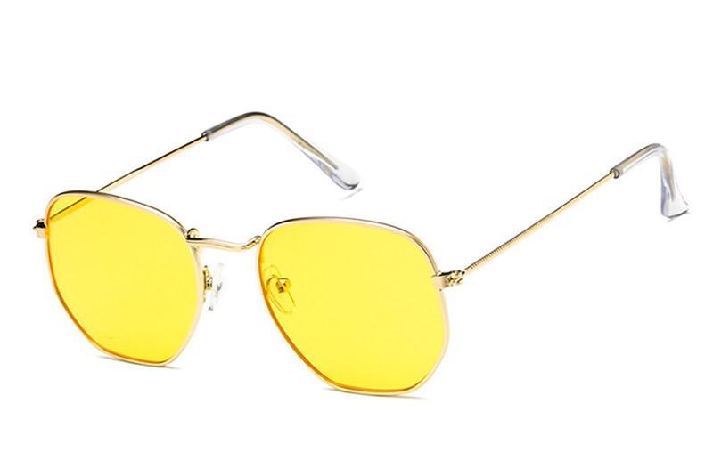 Солнцезащитные геометрические очки с цветной линзой Желтый