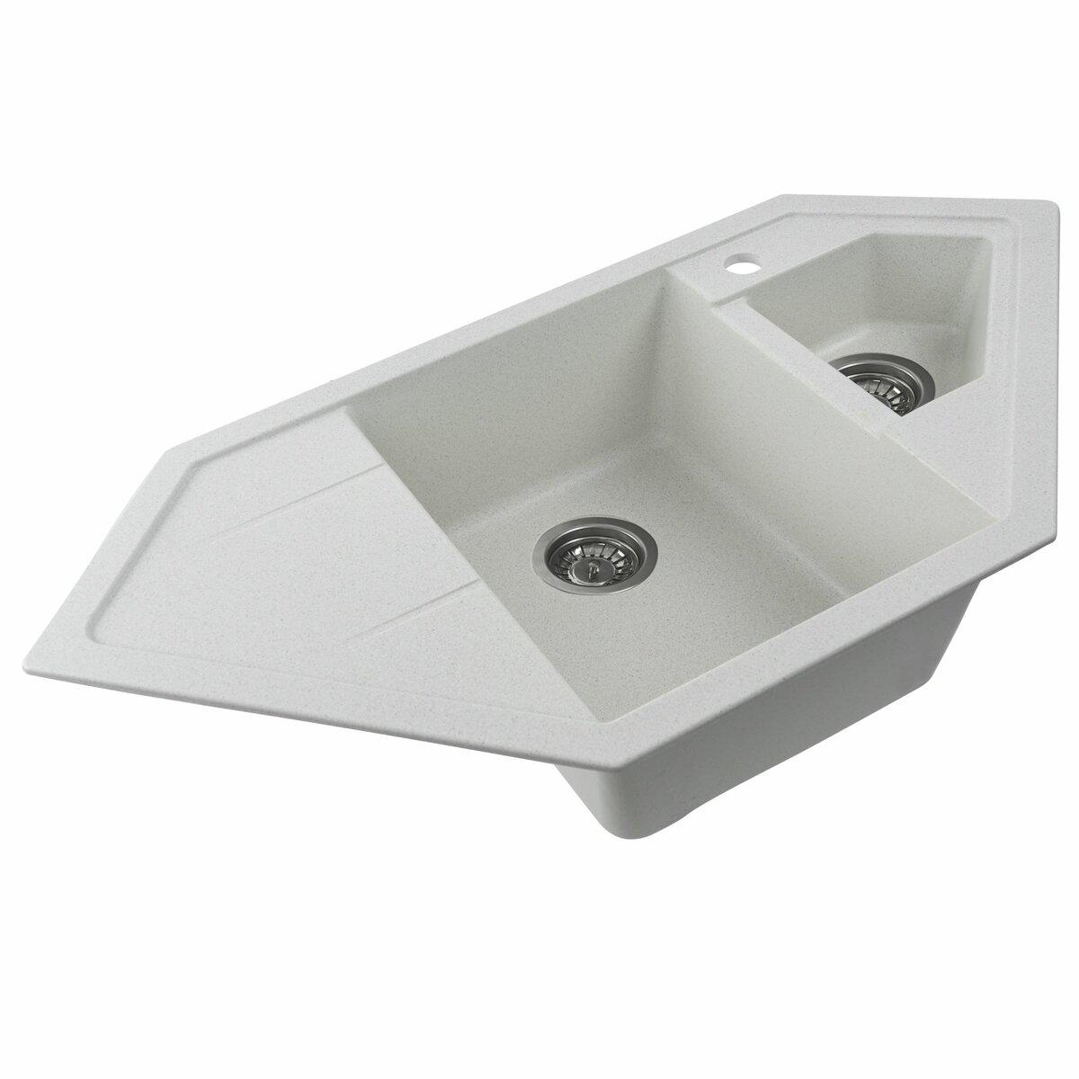 Мойка для кухни гранитная Platinum 9950 PANDORA Белый в точку матовый (9950-3) - фото 4 Мойка для кухни гранитная Platinum 9950 PANDORA Белый в точку матовый (9950-3) - фото 4