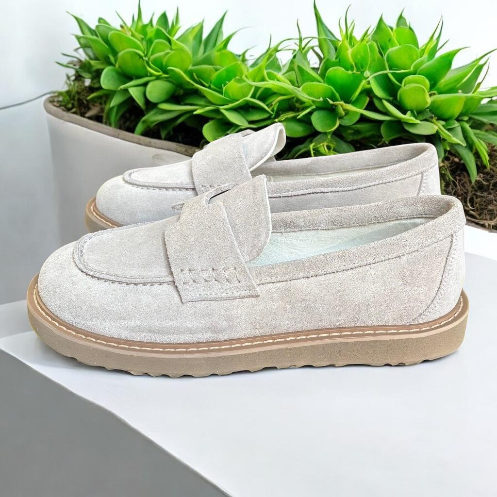 Лоферы анатомические женские MARANDI натуральная замша р. 37 Бежевый (AnLof-Z-37-bej) - фото 3