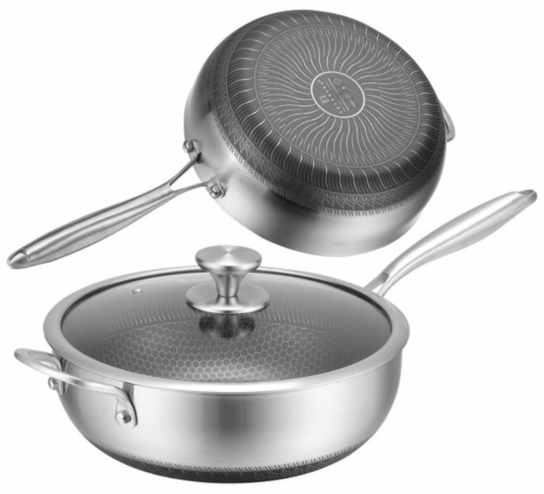 Глубокая сковорода-вок с крышкой Edenberg EB-13072 и антипригарным покрытием 26x9 см (EB-13072) - фото 5