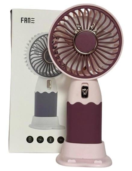 Вентилятор портативний Portable Mini Fan USB акумуляторний 18650 Бордовий (10960)
