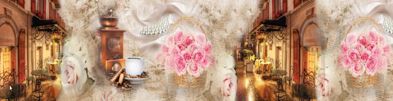 Наклейки кухонный фартук Zatarga Вечерняя прогулка 650х2500 мм Коричневый (Z180148)