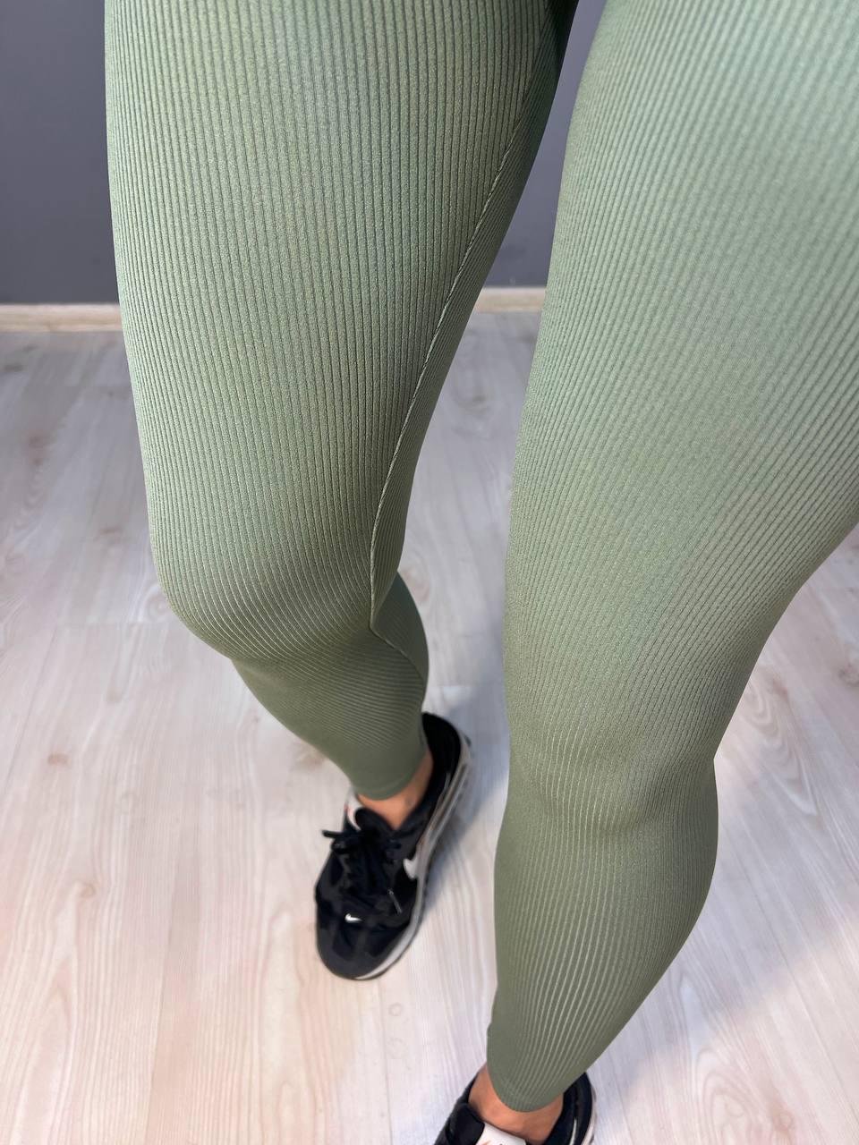 Лосины женские LADY HUREM 2247 рубчик широкий утягивающий пояс S Хаки (1534) - фото 3 Лосины женские LADY HUREM 2247 рубчик широкий утягивающий пояс S Хаки (1534) - фото 3