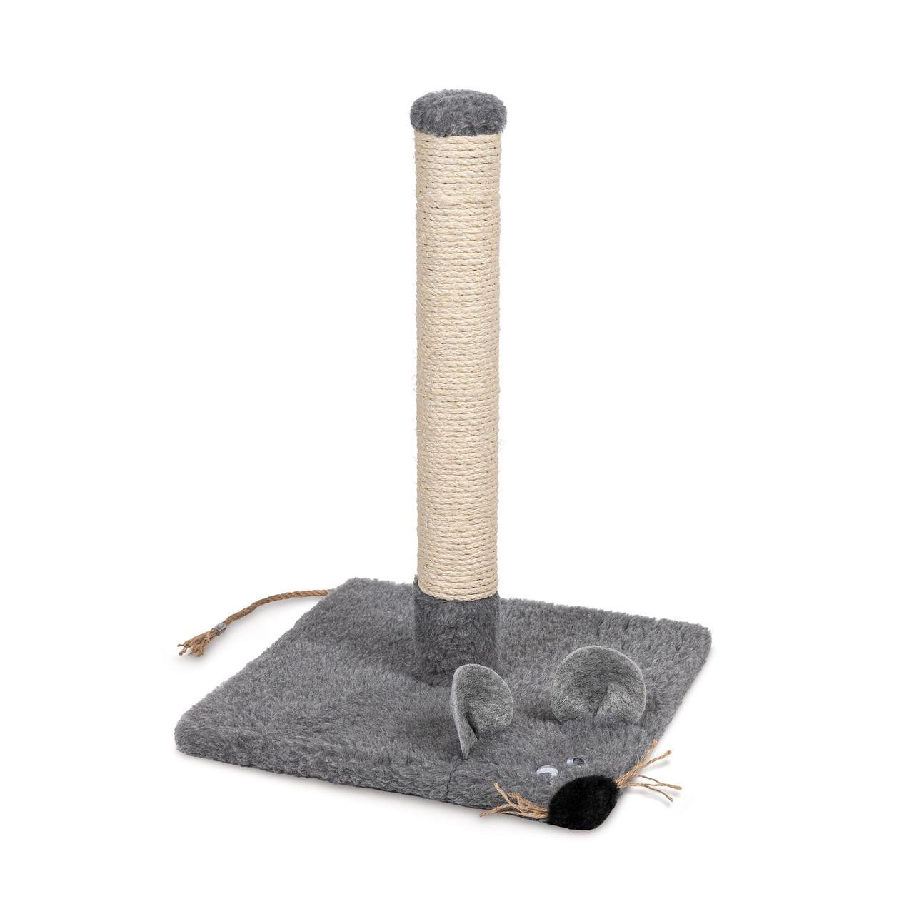 Дряпка Природа Мишка-стовпчик 36х36х52 cм Сірий (PR240375)
