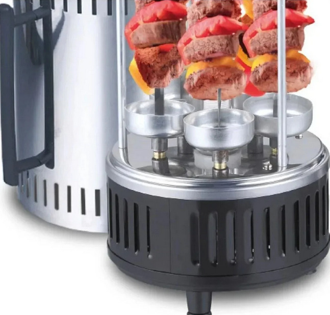 Электрошашлычница вертикальная UKC 8808SW с крышкой на 6 шампуров 1000 Вт (1ecad64a) - фото 6 Электрошашлычница вертикальная UKC 8808SW с крышкой на 6 шампуров 1000 Вт (1ecad64a) - фото 6