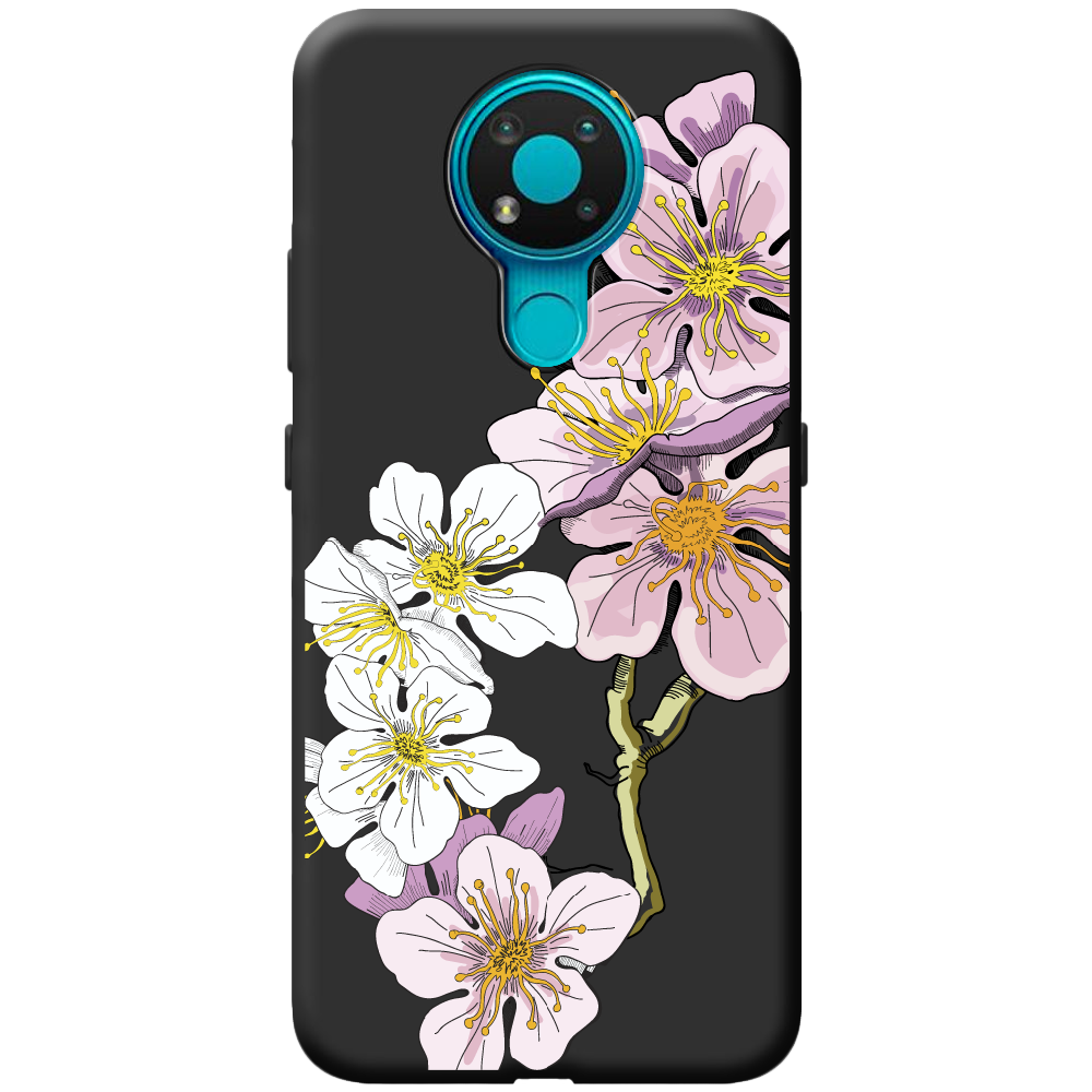 Чохол Boxface Nokia 3.4 Cherry Blossom Чорний силікон (41292-cc4-43219)