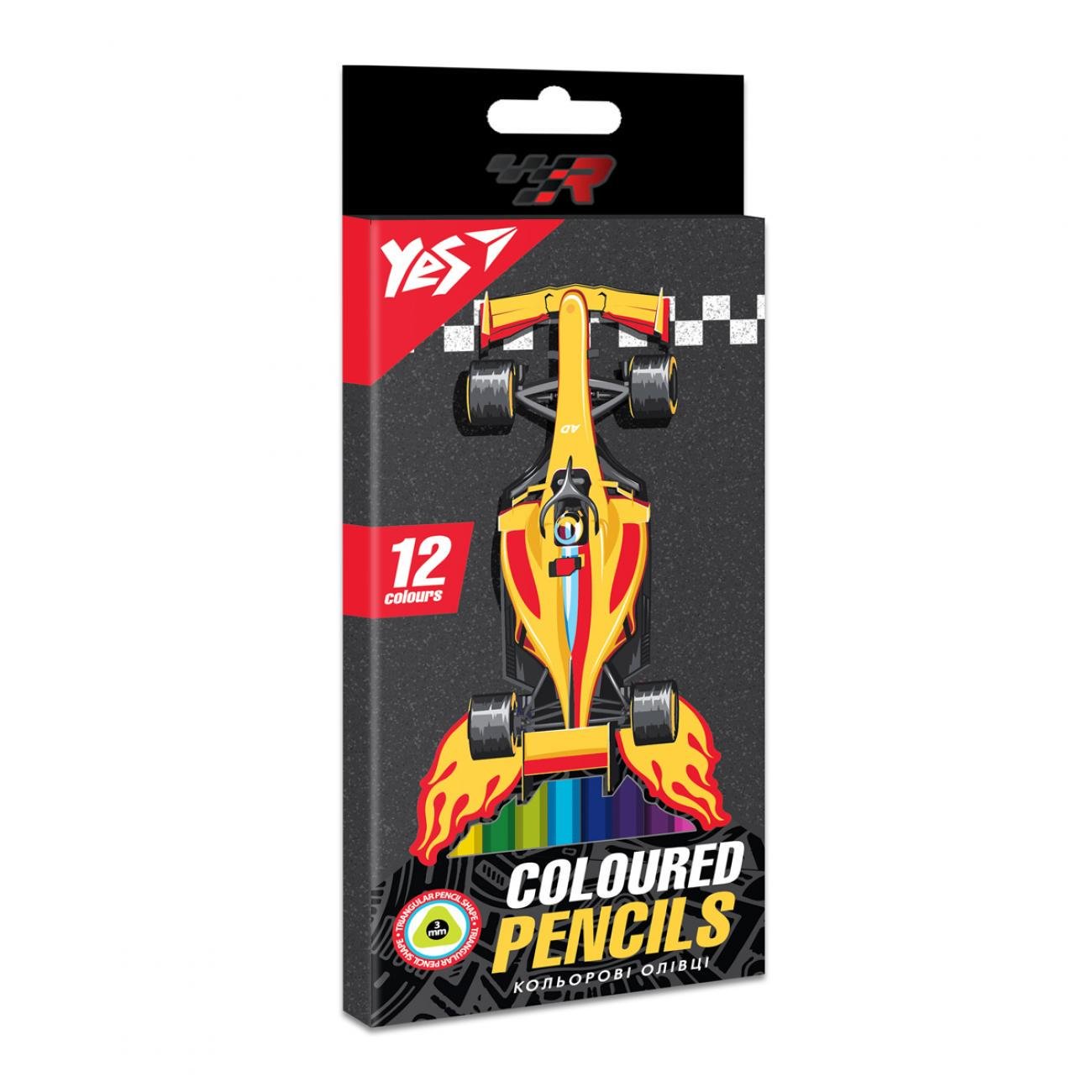 Олівці кольорові YES Race Legend 12 кольорів (MTT-163087)