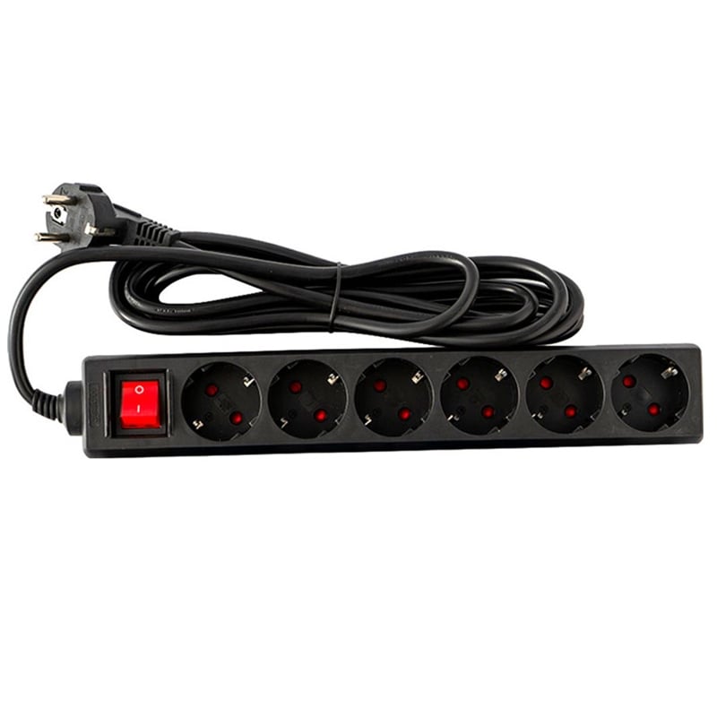 Мережевий фільтр-подовжувач Logan SFB6-3 6 розеток 3 м Black (28690350) - фото 1 Мережевий фільтр-подовжувач Logan SFB6-3 6 розеток 3 м Black (28690350) - фото 1