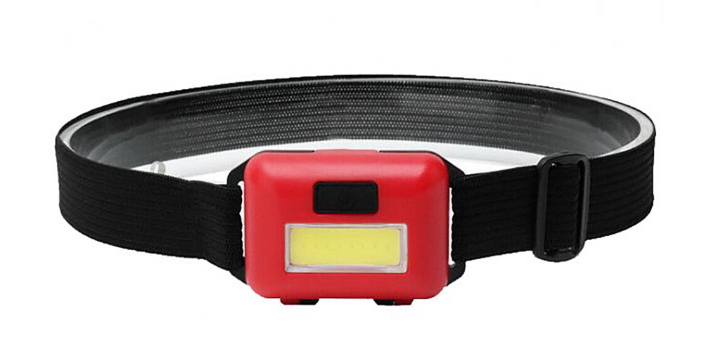 Фонарик светодиодный налобный COB 10W батарейки AAA (87647)