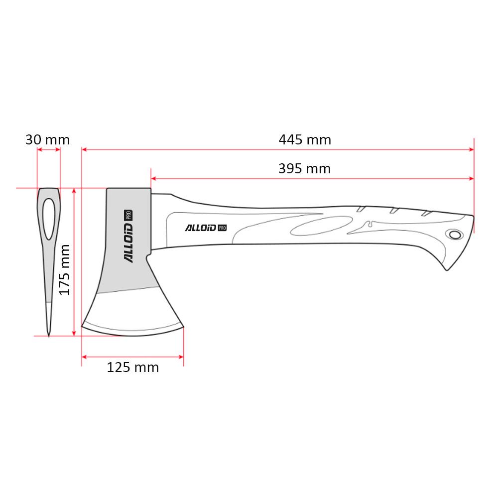 Сокира ALLOID PRO з комбінованою ручкою 1000 г 45 см (52126) - фото 2 Сокира ALLOID PRO з комбінованою ручкою 1000 г 45 см (52126) - фото 2