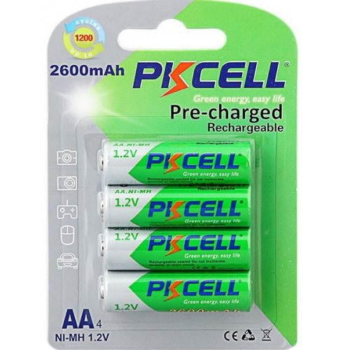 Аккумулятори PKCELL Precharged AA 1,2V 2600 mAh NiMH 4 шт. (000003047)