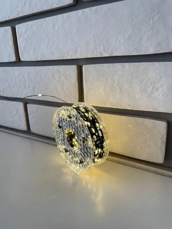 Гірлянда Роса USB з пультом 1000 LED 100 м Білий теплий/Зелений дріт (34763)