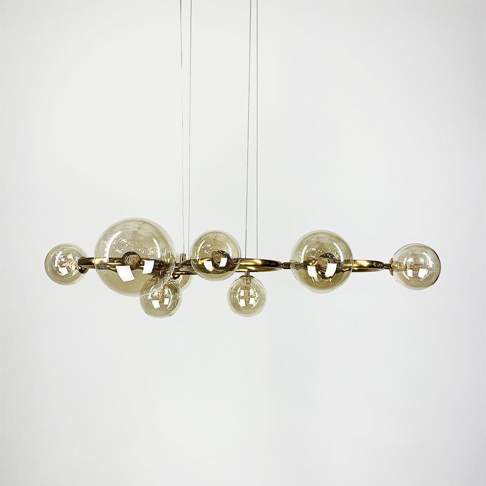 Люстра Gorizia на 9 бурштинових плафонах Латунь (sg 44/9 gd/am) - фото 6