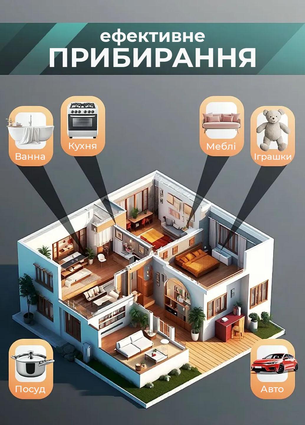 Пароочиститель для уборки дома 5 насадок 2500 Вт 1,2 л (401012) - фото 5