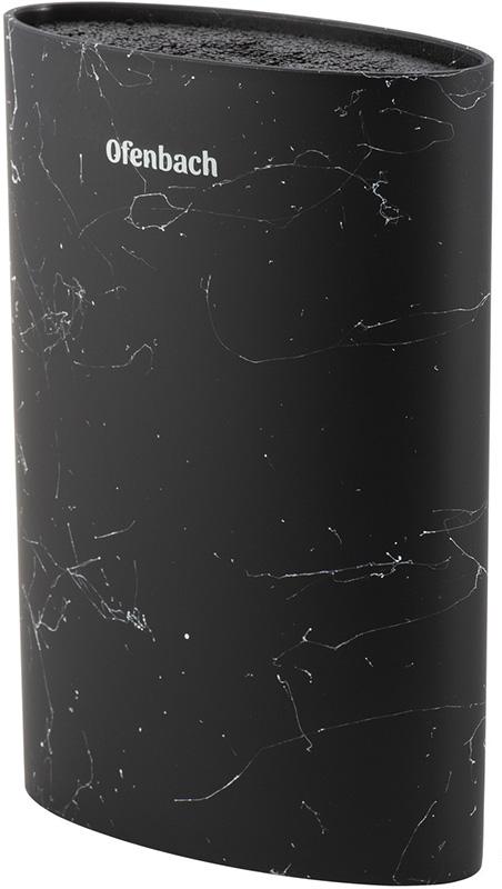 Підставка-колода Ofenbach Black Marble для кухонних ножів і ножиць 16х7х22,5 см овальна (NB-100204)