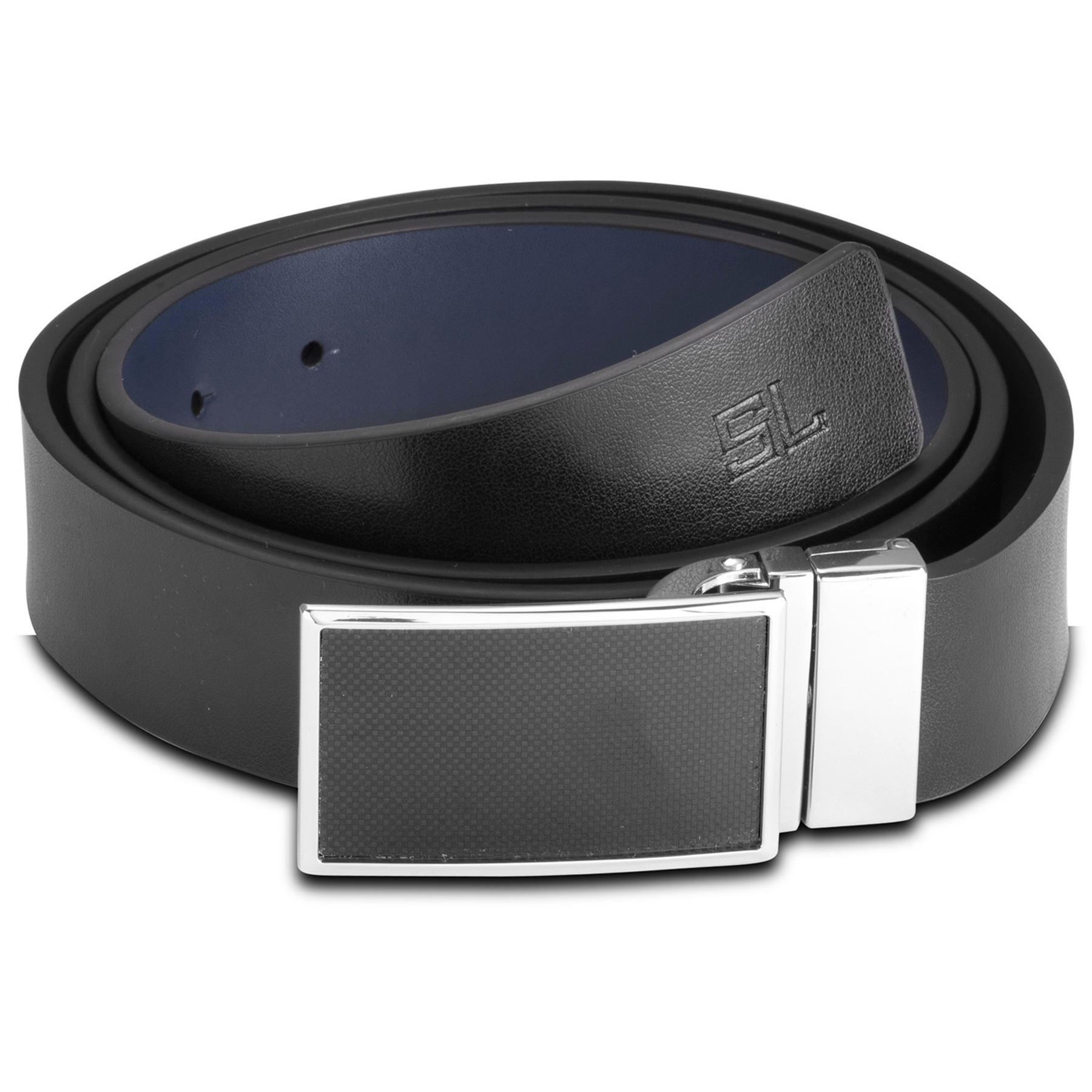 Ремень мужской кожаный SEMI LINE Black/Blue (P8234-0 M)